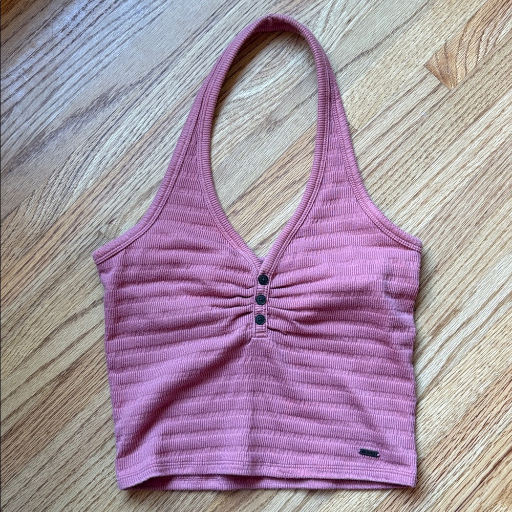 Hollister small pink cotton halter top